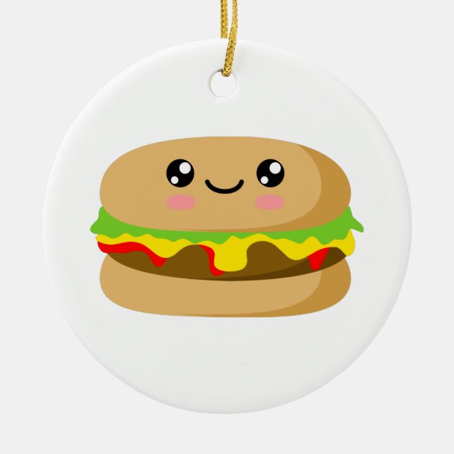 Adorno De Cerámica Kawaii Burger (Frente)