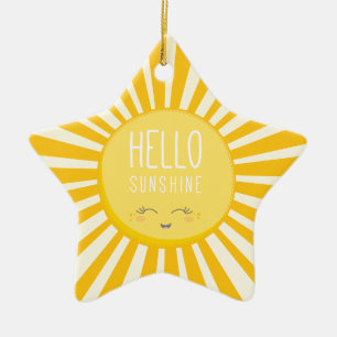 Adorno De Cerámica KAWAII SKY brillante sol brillante amarillo sonrie