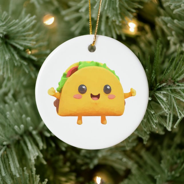 Adorno De Cerámica Kawaii Taco (Árbol)
