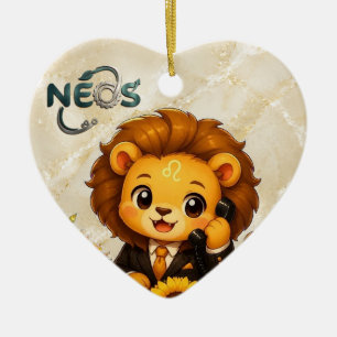 Adorno De Cerámica Kawaii Zodiac Neos Leo