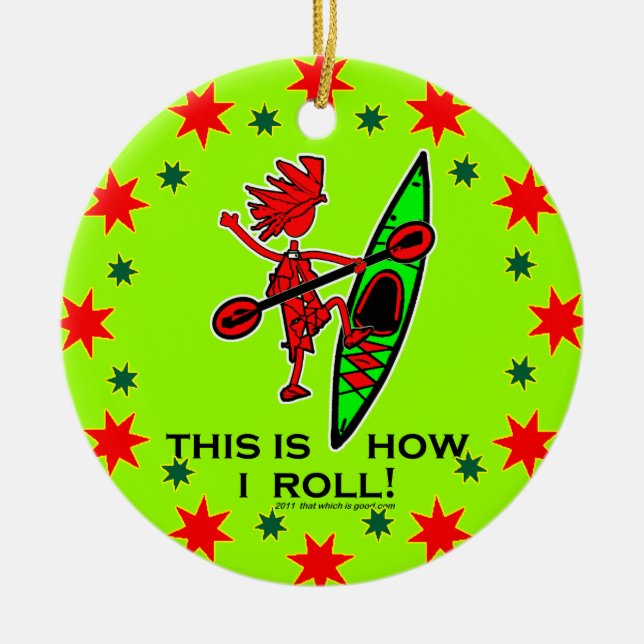 Adorno De Cerámica Kayak así es como yo rollo II (Frente)