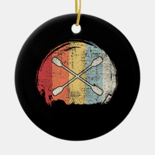 Adorno De Cerámica Kayak Canoeing Retro