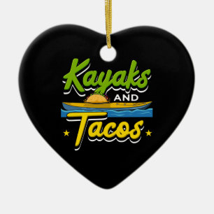 Adorno De Cerámica Kayak - Kayaks y Tacos Funny Kayak