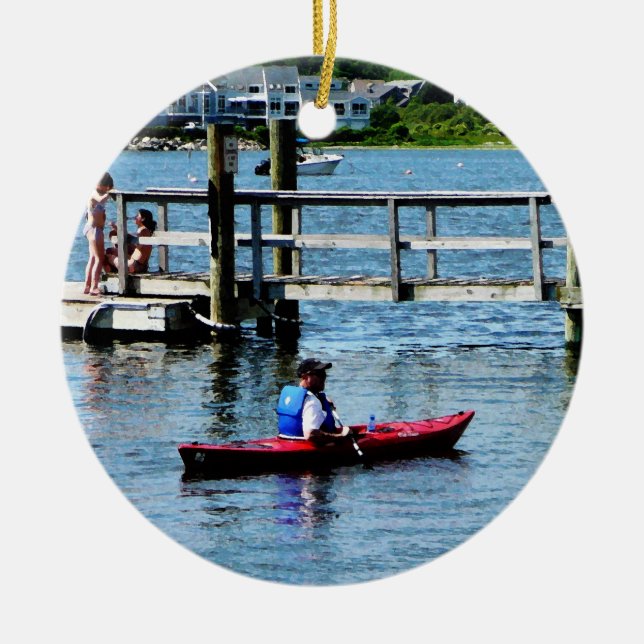 Adorno De Cerámica Kayaking Bristol RI (Frente)