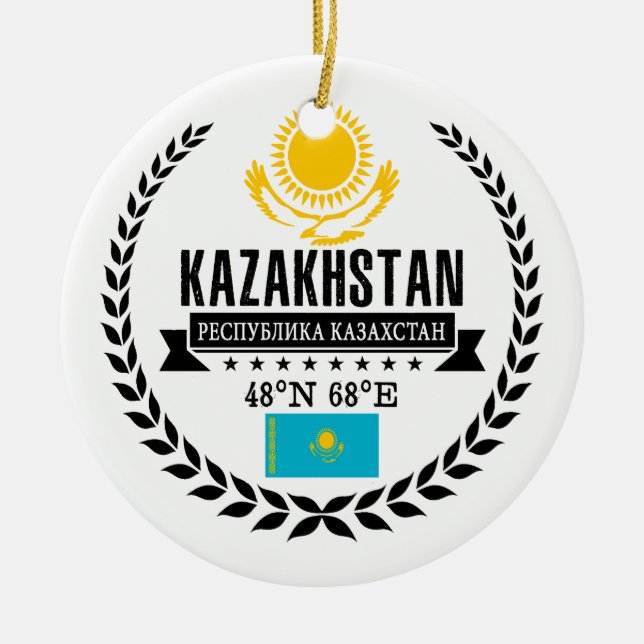 Adorno De Cerámica Kazajistán (Frente)