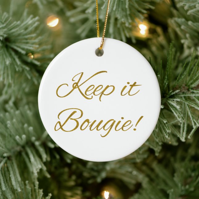 Adorno De Cerámica Keep it Bougie Round Ceramic Ornament (Árbol)