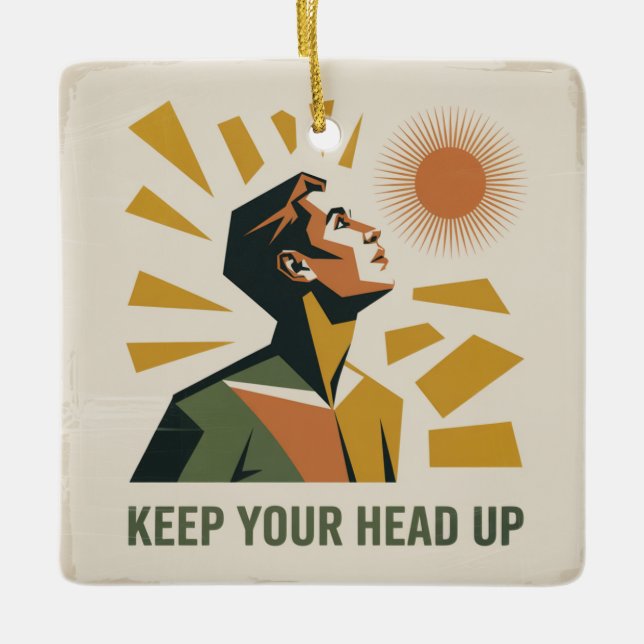 Adorno De Cerámica Keep Your Head Up (Anverso)