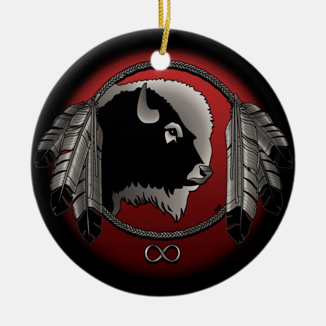 Adorno De Cerámica Keepsake de las Primeras Naciones Personalizadas d (Frente)