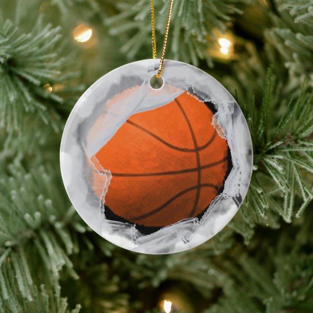 Adorno De Cerámica Keepsake de vacaciones de baloncesto (Árbol)