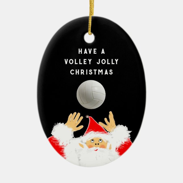 Adorno De Cerámica Keepsake de voleibol personalizado (Frente)