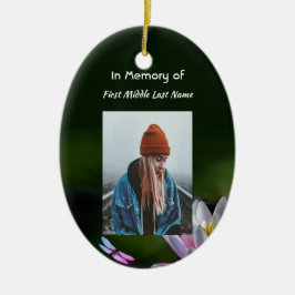 Adorno De Cerámica Keepsake Memorial Dragonfly Lotus Flower