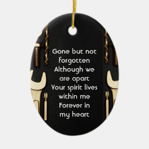 Adorno De Cerámica keepsake Memorial Photo Prayer Tools Mechanic