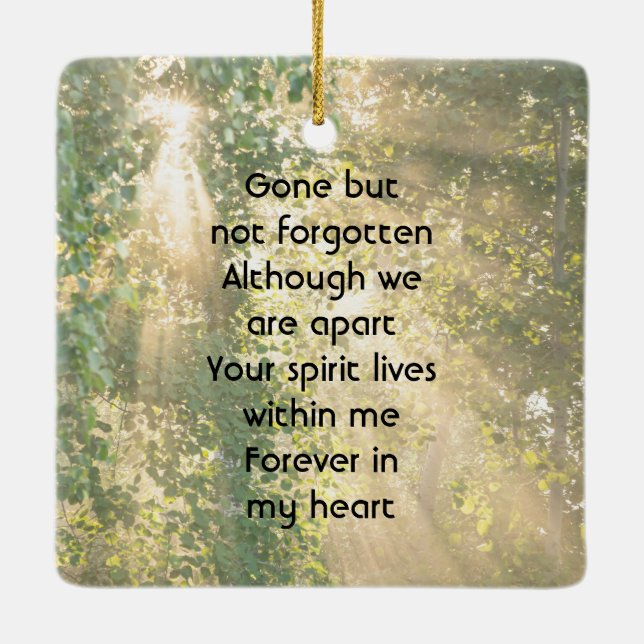 Adorno De Cerámica Keepsake Memorial Sunshine Golden Forest (Reverso)