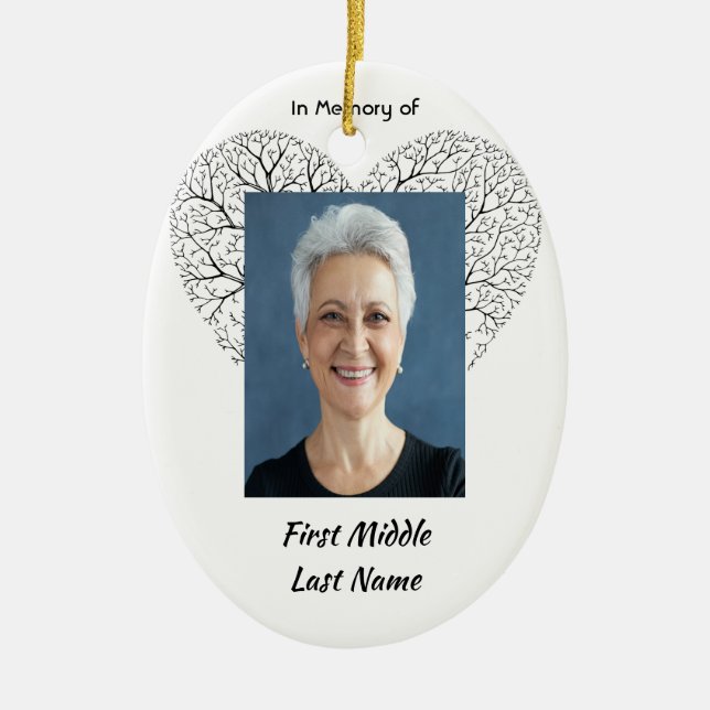 Adorno De Cerámica Keepsake Memorial  Tree of Life Heart Love (Frente)