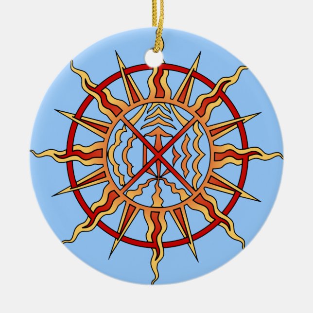 Adorno De Cerámica Keepsakes de Ornamé de Arte Nativo (Frente)