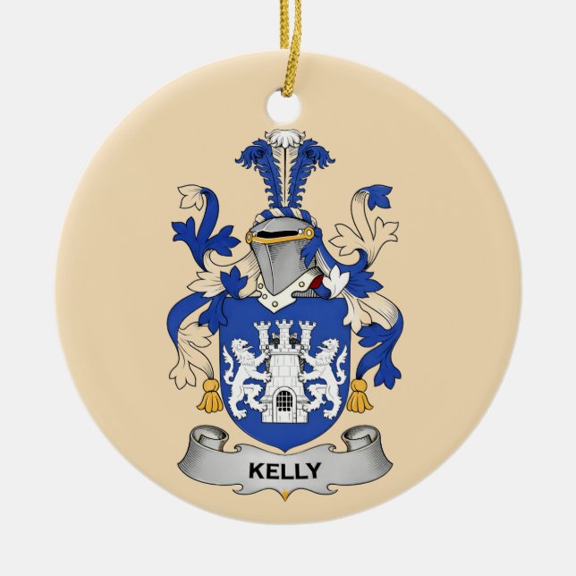 Adorno De Cerámica Kelly Coat of Arms Ceramic Ornament (Frente)