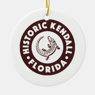 Adorno De Cerámica Kendall Florida Circle - Brown