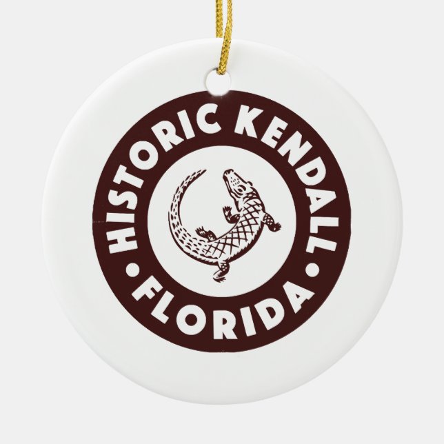 Adorno De Cerámica Kendall Florida Circle - Brown (Frente)