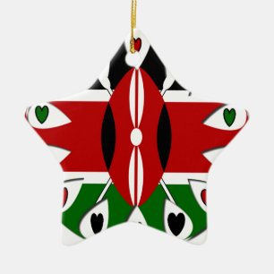 Adorno De Cerámica Kenya: Motif de arte de la bandera