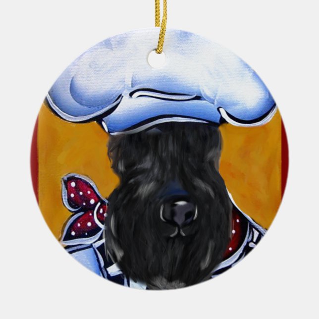 Adorno De Cerámica Kerry Blue Terrier Chef (Frente)