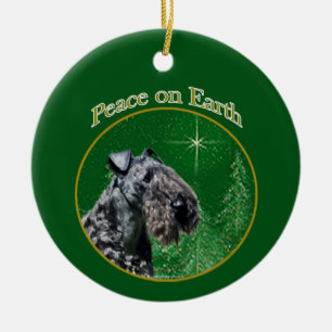 Adorno De Cerámica Kerry Blue Terrier Peace