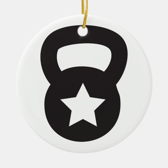 Adorno De Cerámica Kettlebell con una estrella vacía (Frente)