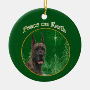 Adorno De Cerámica Keychain de la paz de Great Dane