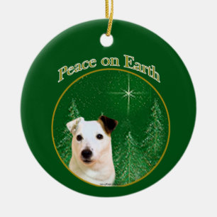 Adorno De Cerámica Keychain de la paz de Jack Russell Terrier
