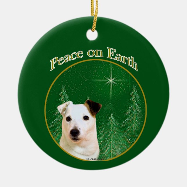 Adorno De Cerámica Keychain de la paz de Jack Russell Terrier (Frente)