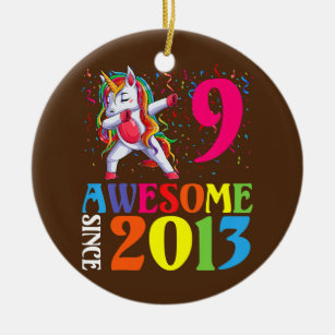 Adorno De Cerámica Kids Awesome Since 2013 Dabbing Unicorn 9th