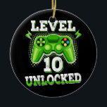 Adorno De Cerámica Kids Level 10 Unlocked Birthday Video Game 10th<br><div class="desc">Kids Level 10 Unlocked Birthday Video Game 10th Birthday Boy Son Gift. Perfect gift for your dad,  mom,  papa,  men,  women,  friend and family members on Thanksgiving Day,  Christmas Day,  Mothers Day,  Fathers Day,  4th of July,  1776 Independent day,  Veterans Day,  Halloween Day,  Patrick's Day</div>