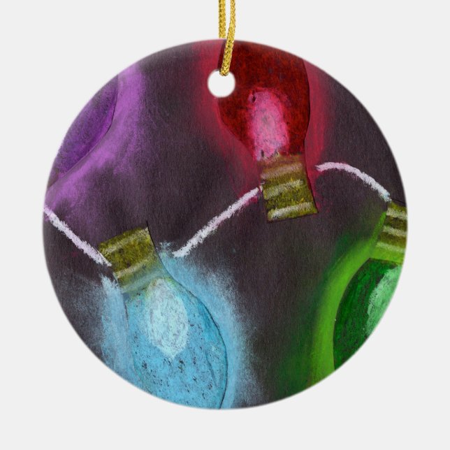 Adorno De Cerámica KidsArt para CHOC - Luces de Navidades brillantes (Frente)