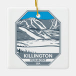 Adorno De Cerámica Killington Ski Area Winter Vermont<br><div class="desc">Diseño artístico Killington Winter que muestra el paisaje invernal.</div>