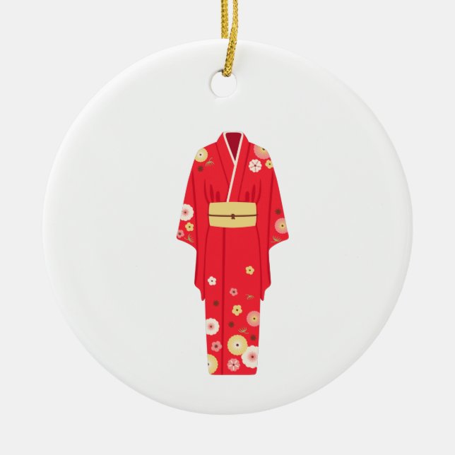 Adorno De Cerámica Kimono rojo (Frente)