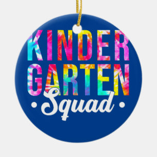 Adorno De Cerámica Kindergarten Squad Tie Dye Team Kindergarten