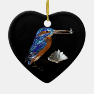 ADORNO DE CERÁMICA KINGFISHER, SEASHELLS SAPPHIRE AZUL MONOGRAM