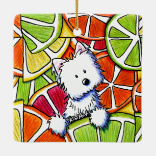 Adorno De Cerámica KiniArt Citrus Westie