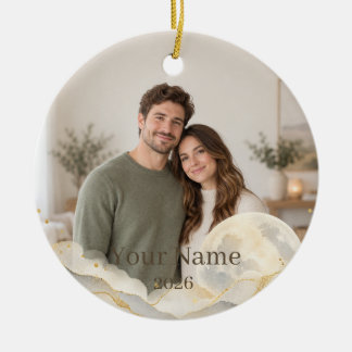 Adorno De Cerámica Kintsugi Moon Custom Photo Ornament