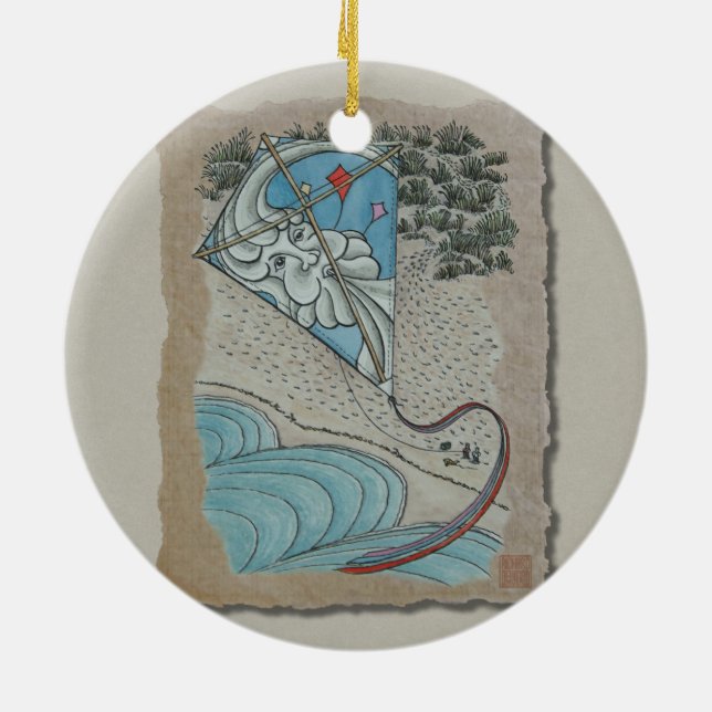 Adorno De Cerámica Kite y Mr. North Wind (Atrás)