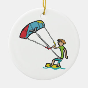 Adorno De Cerámica Kiteboarding