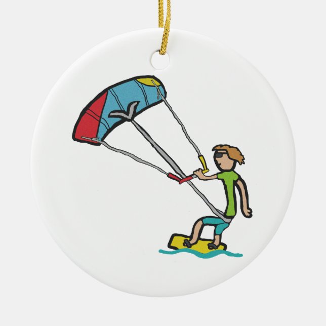 Adorno De Cerámica Kiteboarding (Frente)