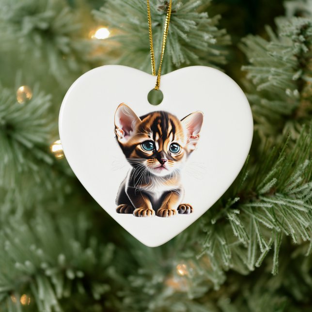 Adorno De Cerámica Kitten abysiniano personalizado (Árbol)