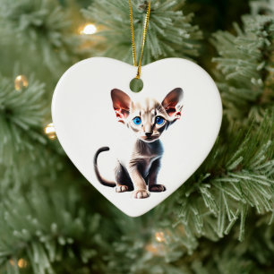 Adorno De Cerámica Kitten oriental Shorthair personalizado