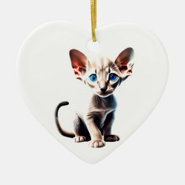 Adorno De Cerámica Kitten oriental Shorthair personalizado