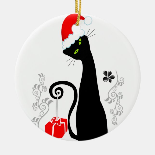 Adorno De Cerámica Kitty, Navidades modernos (Frente)