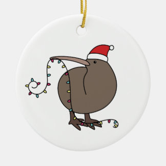 Adorno De Cerámica Kiwi Chirstmas