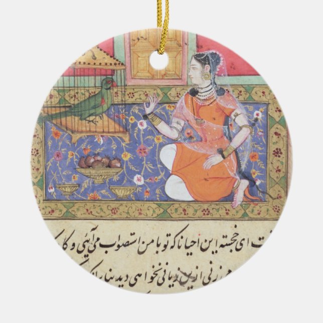 Adorno De Cerámica Kjujista, la esposa del comerciante, hablando con (Frente)