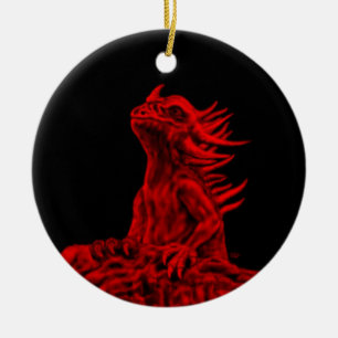 Adorno De Cerámica Kleine Rote Drache