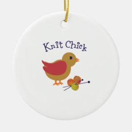 Adorno De Cerámica Knit Chick