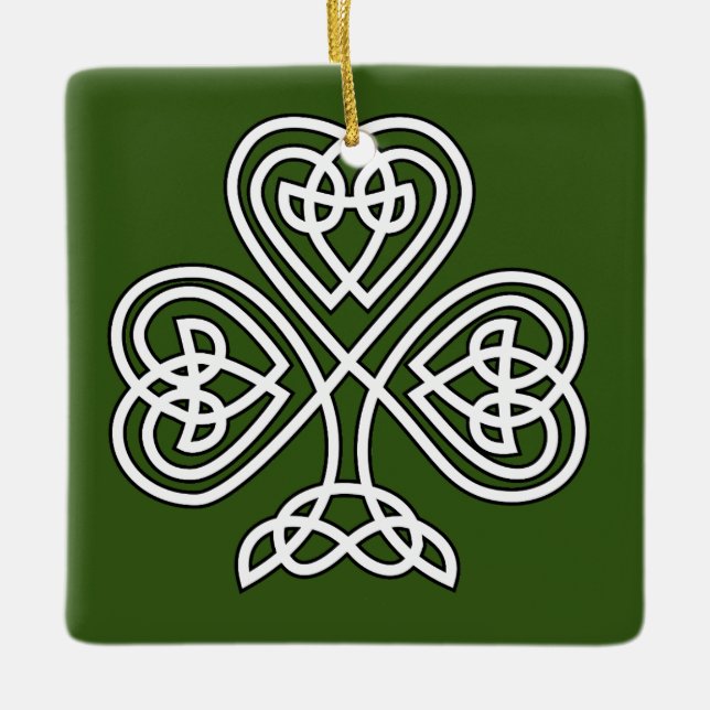 Adorno De Cerámica Knot Celtic Shamrock Tile (Anverso)